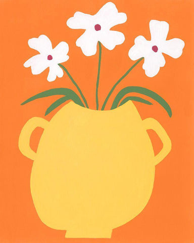 Modern Blooms II White Modern Wood Framed Art Print with Double Matting by Moore, Regina