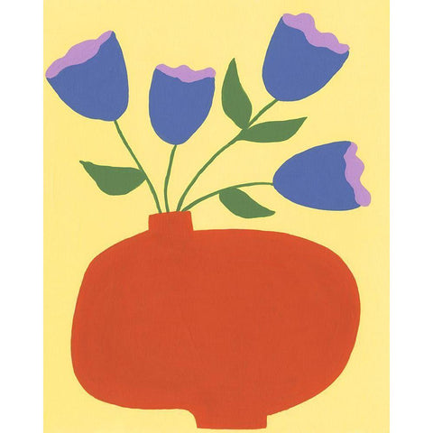 Modern Blooms III Black Modern Wood Framed Art Print with Double Matting by Moore, Regina