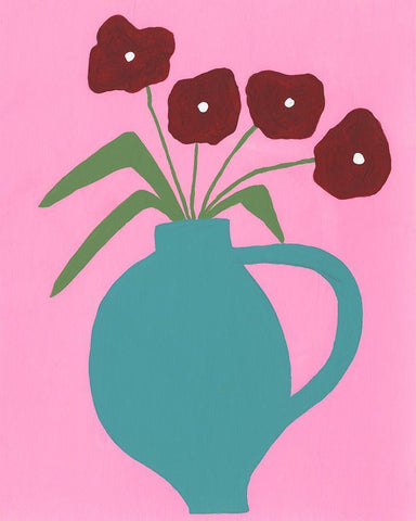 Modern Blooms IV White Modern Wood Framed Art Print with Double Matting by Moore, Regina