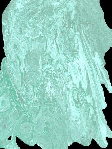 Teal Cascade II Black Ornate Wood Framed Art Print with Double Matting by Moore, Regina