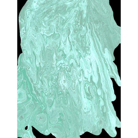 Teal Cascade II White Modern Wood Framed Art Print by Moore, Regina