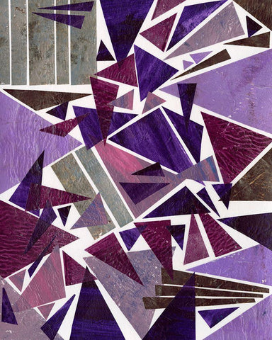 Purple Dream I White Modern Wood Framed Art Print with Double Matting by Moore, Regina