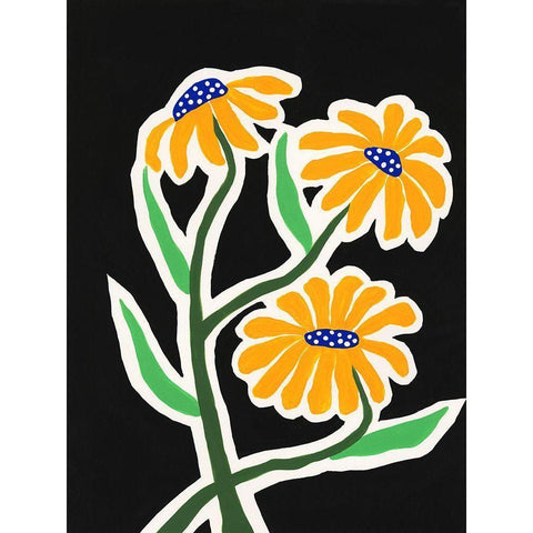 Pop Flowers I White Modern Wood Framed Art Print by Moore, Regina