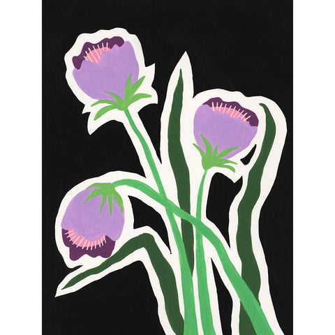 Pop Flowers II White Modern Wood Framed Art Print by Moore, Regina