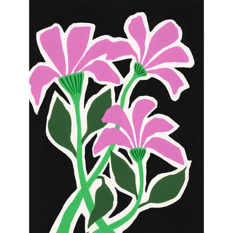 Pop Flowers V White Modern Wood Framed Art Print by Moore, Regina