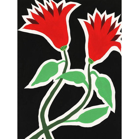 Pop Flowers VI White Modern Wood Framed Art Print by Moore, Regina