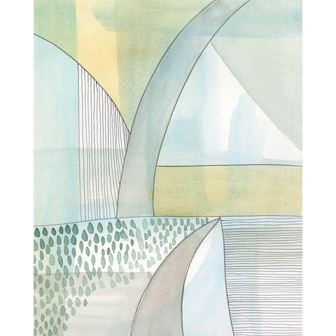 Mint Reflection II White Modern Wood Framed Art Print by Moore, Regina