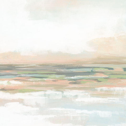 Coastal Margin I White Modern Wood Framed Art Print by Vess, June Erica