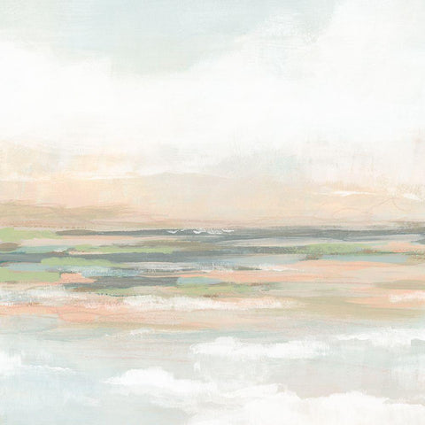 Coastal Margin II Black Ornate Wood Framed Art Print with Double Matting by Vess, June Erica