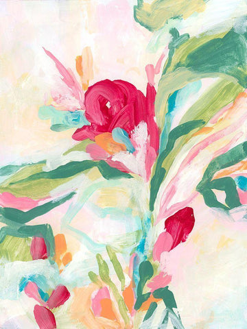 Tropical Rhythm II White Modern Wood Framed Art Print with Double Matting by Vess, June Erica