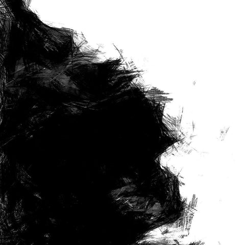Sketchy II White Modern Wood Framed Art Print with Double Matting by Saunders, Alonzo