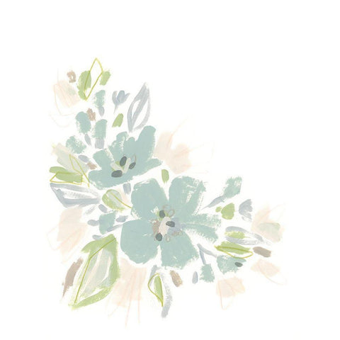 Seafoam Petals I Black Modern Wood Framed Art Print by Vess, June Erica