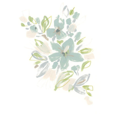 Seafoam Petals IV Gold Ornate Wood Framed Art Print with Double Matting by Vess, June Erica