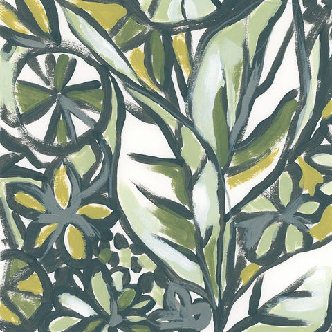 Fauvist Tropical IV Black Modern Wood Framed Art Print by Vess, June Erica