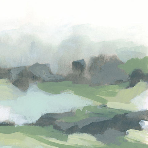 Strata Field III Black Ornate Wood Framed Art Print with Double Matting by Vess, June Erica