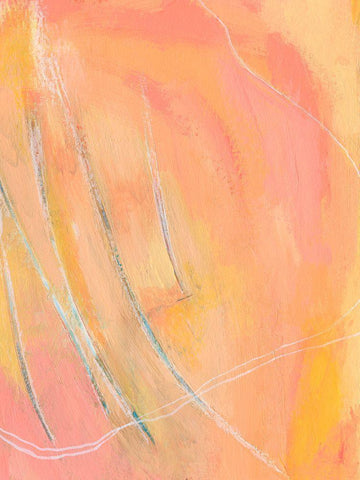 Peach Bliss I White Modern Wood Framed Art Print with Double Matting by Moore, Regina