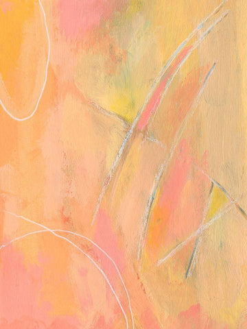 Peach Bliss III White Modern Wood Framed Art Print with Double Matting by Moore, Regina