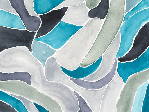 Subtle Billows I White Modern Wood Framed Art Print with Double Matting by Moore, Regina