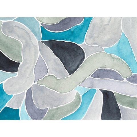 Subtle Billows II Black Modern Wood Framed Art Print by Moore, Regina