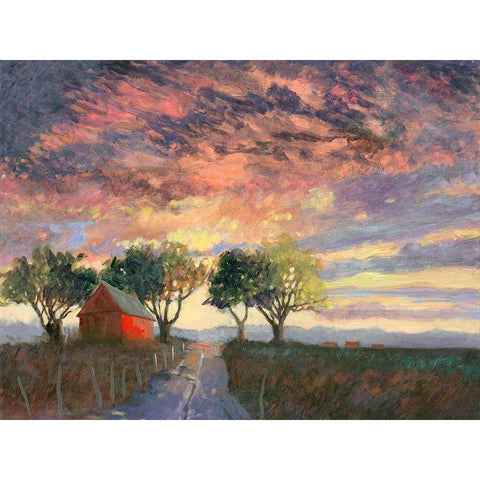 Fire in the Sky Black Modern Wood Framed Art Print with Double Matting by Sweetwater