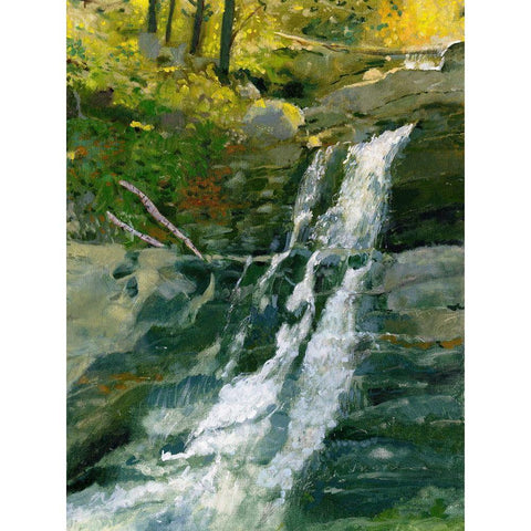 Kent Falls White Modern Wood Framed Art Print by Sweetwater
