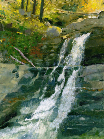 Kent Falls Black Ornate Wood Framed Art Print with Double Matting by Sweetwater
