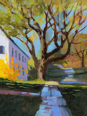 Spring in New England White Modern Wood Framed Art Print with Double Matting by Sweetwater
