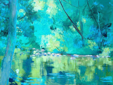 Housatonic River White Modern Wood Framed Art Print with Double Matting by Sweetwater