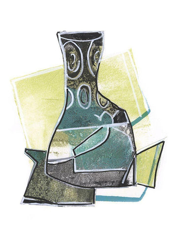 Jubilee Jugs I White Modern Wood Framed Art Print with Double Matting by Combs, Joyce