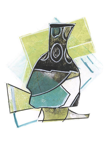 Jubilee Jugs II White Modern Wood Framed Art Print with Double Matting by Combs, Joyce