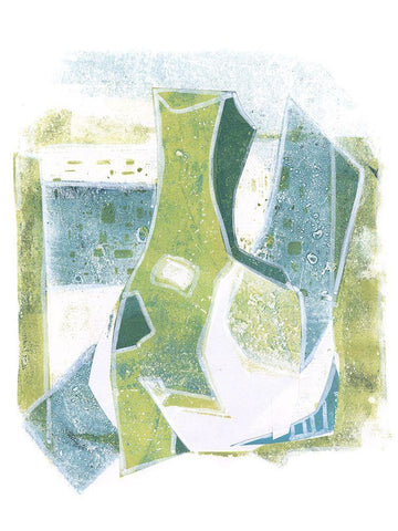 Jubilee Jugs IV White Modern Wood Framed Art Print with Double Matting by Combs, Joyce