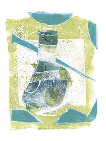 Jubilee Jugs VI White Modern Wood Framed Art Print with Double Matting by Combs, Joyce