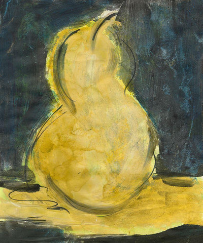 Urban Pear II White Modern Wood Framed Art Print with Double Matting by Combs, Joyce