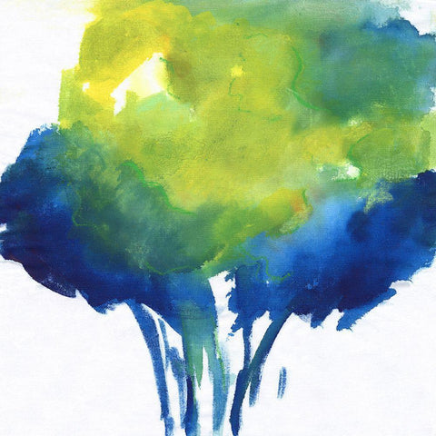 Magic Foliage I White Modern Wood Framed Art Print with Double Matting by Combs, Joyce