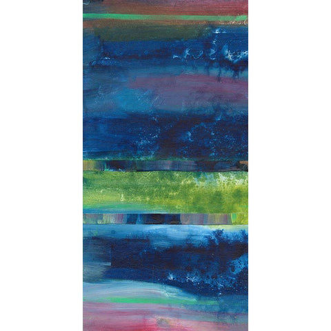 Blue Contentment I Black Modern Wood Framed Art Print with Double Matting by Combs, Joyce