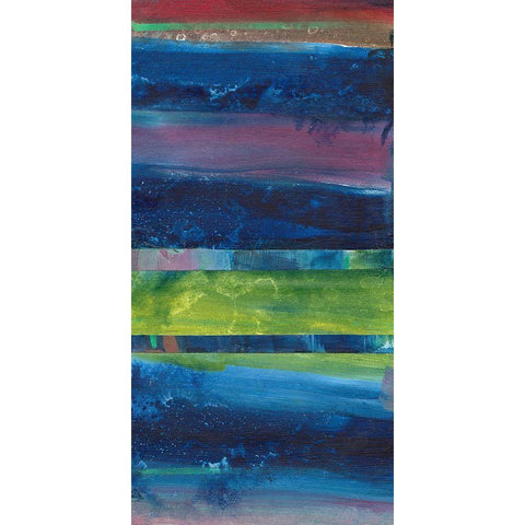 Blue Contentment II Gold Ornate Wood Framed Art Print with Double Matting by Combs, Joyce