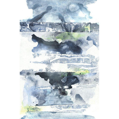 Blue Memories II Black Modern Wood Framed Art Print by Combs, Joyce