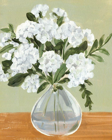 Vased Viburnum I White Modern Wood Framed Art Print with Double Matting by Warren, Annie