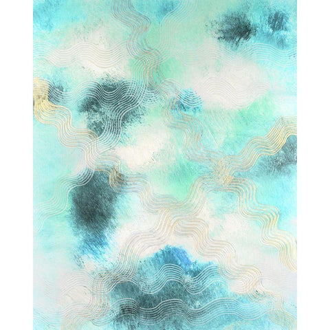 Blue Shift I Gold Ornate Wood Framed Art Print with Double Matting by Lam, Vanna