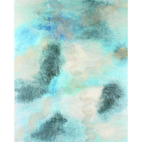 Blue Shift II Black Modern Wood Framed Art Print by Lam, Vanna