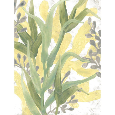 Sea Grass Fresco II Gold Ornate Wood Framed Art Print with Double Matting by Vess, June Erica