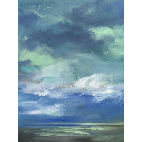 Island Morning Black Modern Wood Framed Art Print by Finch, Sheila