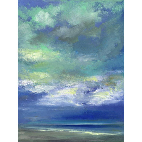 Island Midday Black Modern Wood Framed Art Print by Finch, Sheila