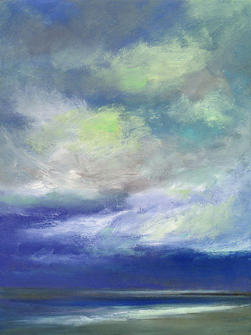 Island Dusk White Modern Wood Framed Art Print with Double Matting by Finch, Sheila