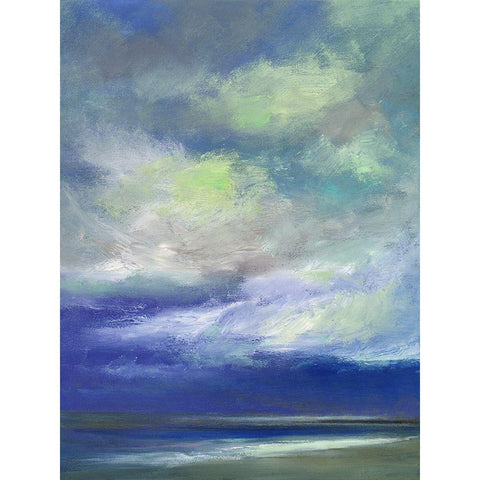 Island Dusk Black Modern Wood Framed Art Print by Finch, Sheila