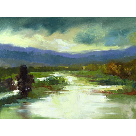 Mountain Meadow Gold Ornate Wood Framed Art Print with Double Matting by Finch, Sheila