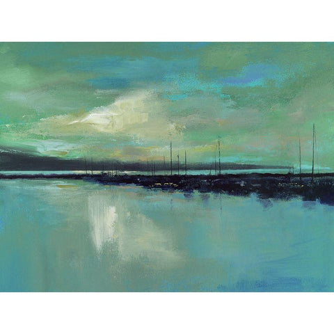 Harbor Light White Modern Wood Framed Art Print by Finch, Sheila