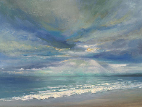 God Rays White Modern Wood Framed Art Print with Double Matting by Finch, Sheila