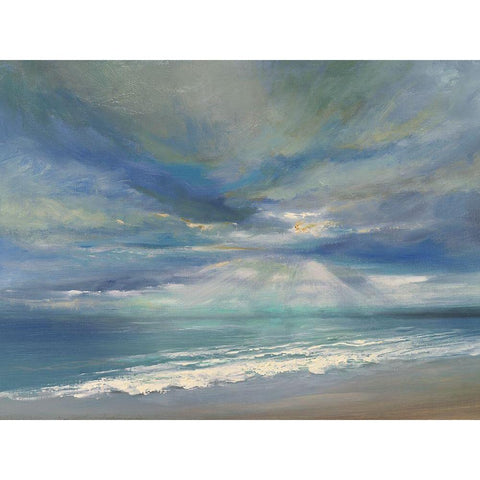 God Rays Black Modern Wood Framed Art Print by Finch, Sheila