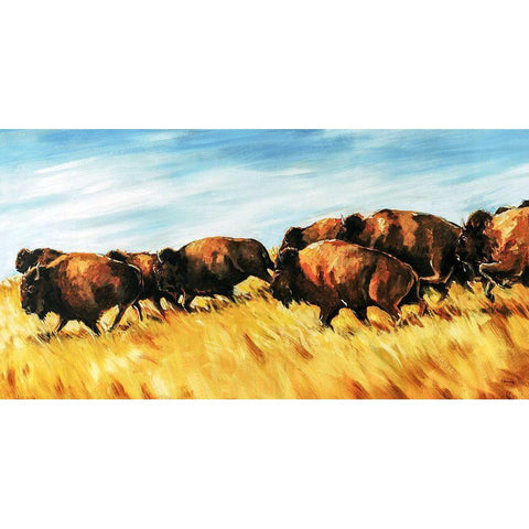 Running Wild Black Modern Wood Framed Art Print with Double Matting by Edmunds, Sydney